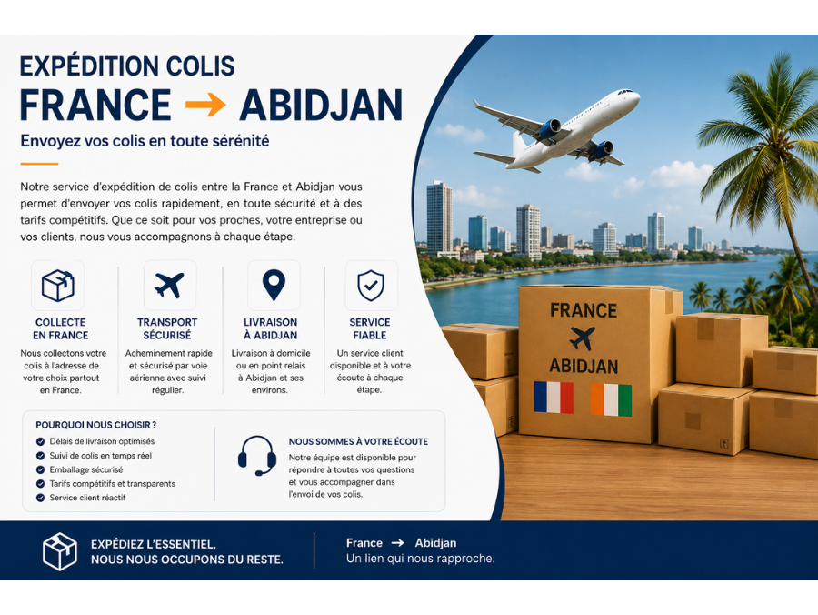 Expédition colis France-Abidjan - 2