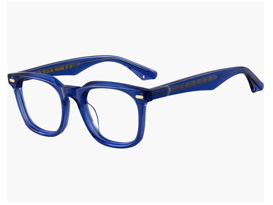 Lunettes de vue carrées Monture bleue Acétate Eon O