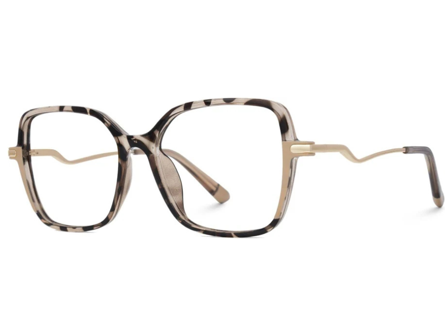 Square lunettes de vue monture Tortue matériau Mixed