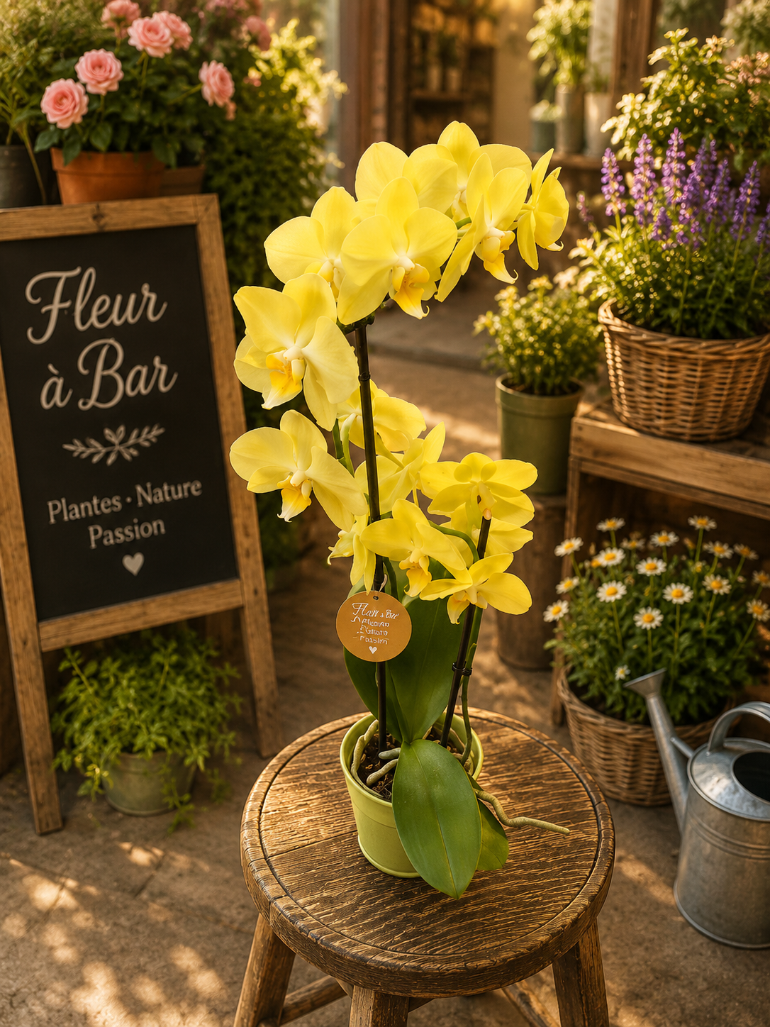 Orchidée Phalaenopsis Jaune « Lumière d’Or »