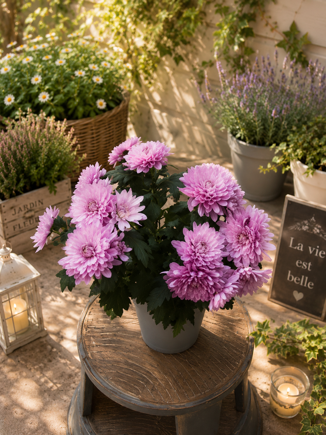 Chrysanthème Rose « Douce Romance »