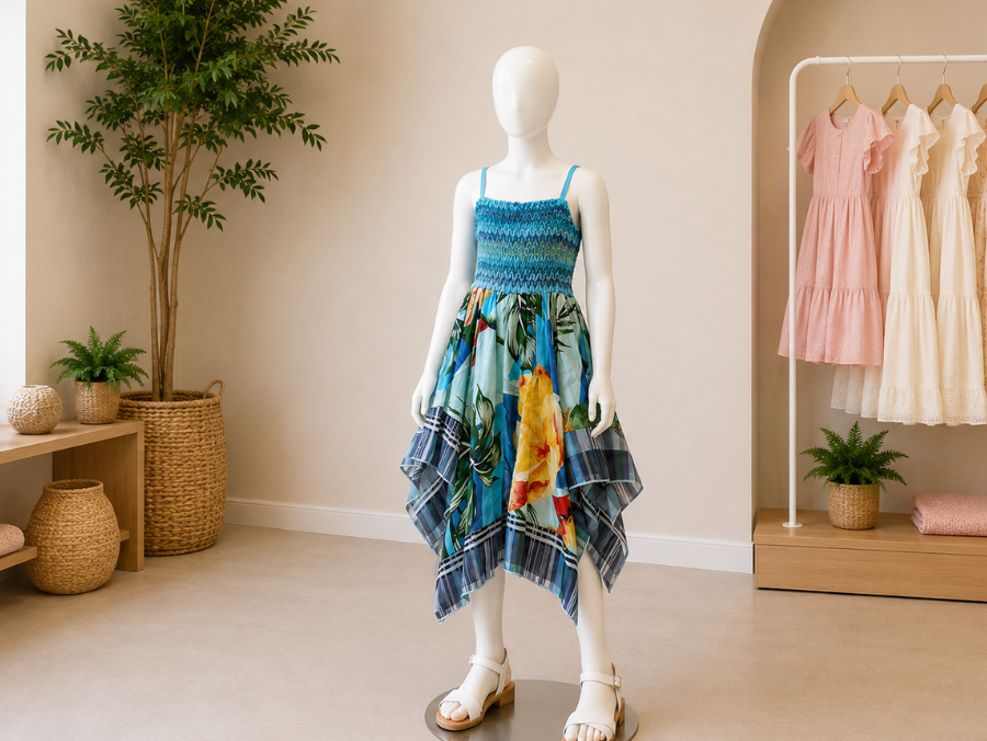 Nom du produit : Robe Enfant Tropicale AZURE