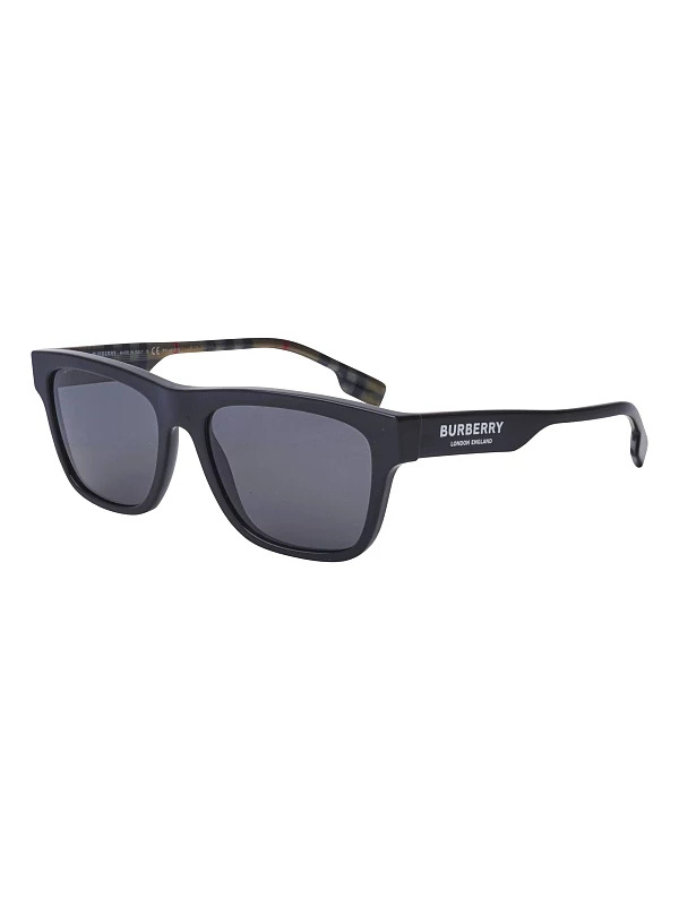 Lunettes de soleil Burberry Noir brillant  et beige rayé
