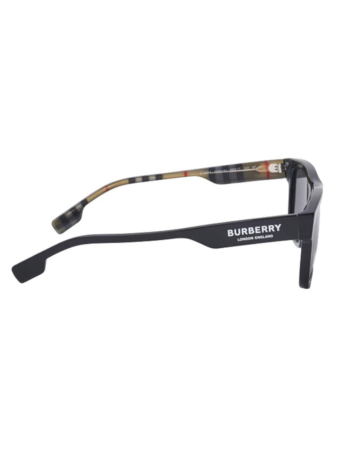 Lunettes de soleil Burberry Noir brillant  et beige rayé - 3