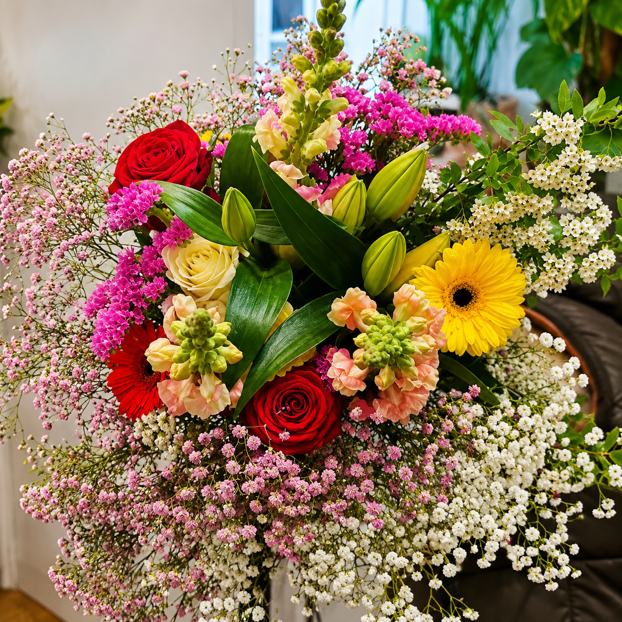 Bouquet floral aux couleurs vives