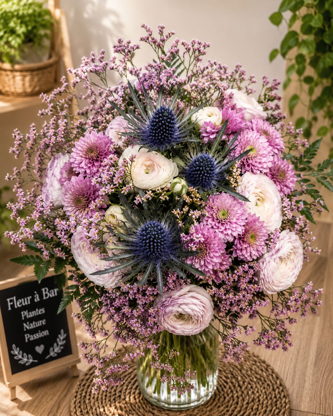 Bouquet frais dans une ambiance chaleureuse