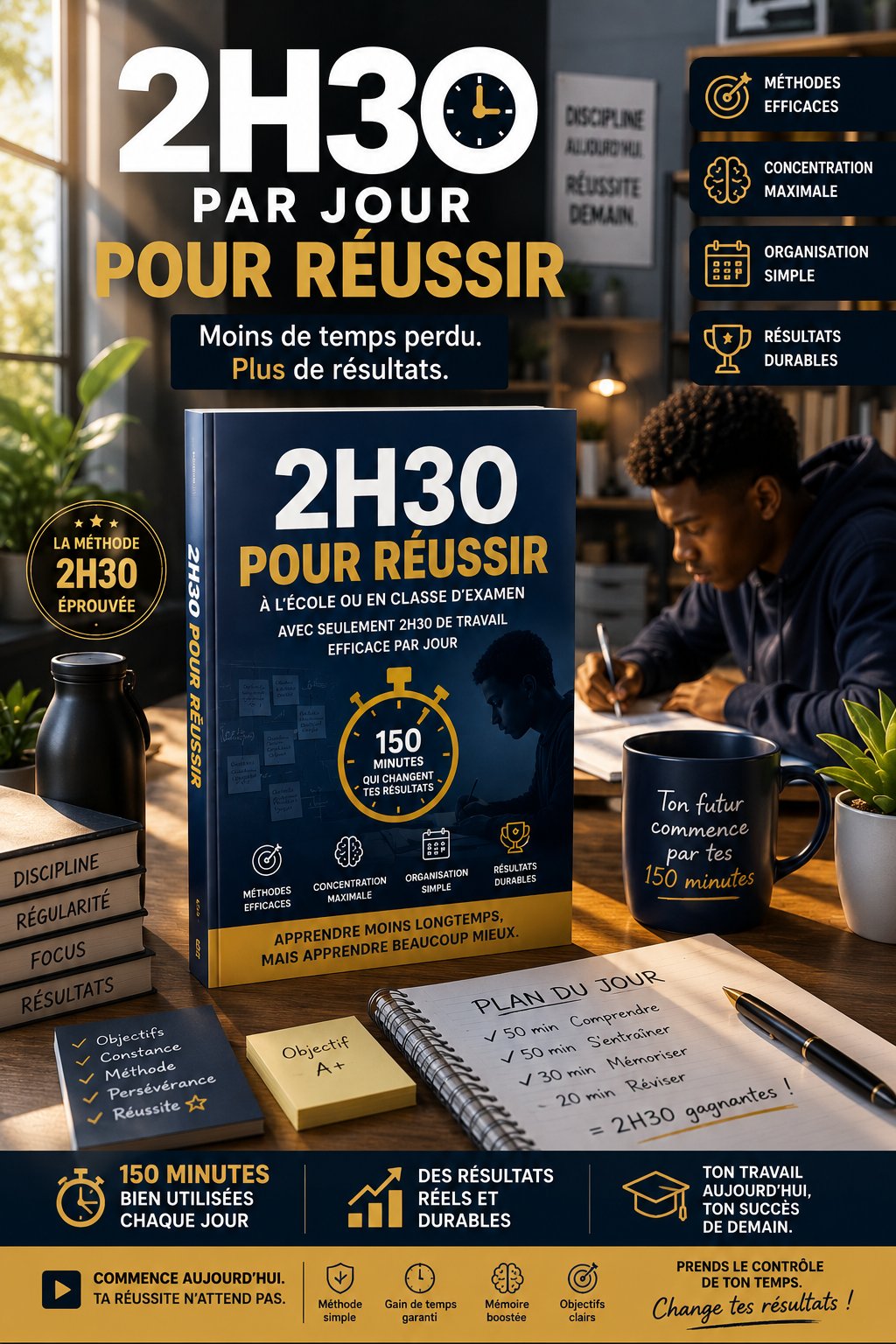 2h30 pour réussir à l'école et en classe d'examen - 2