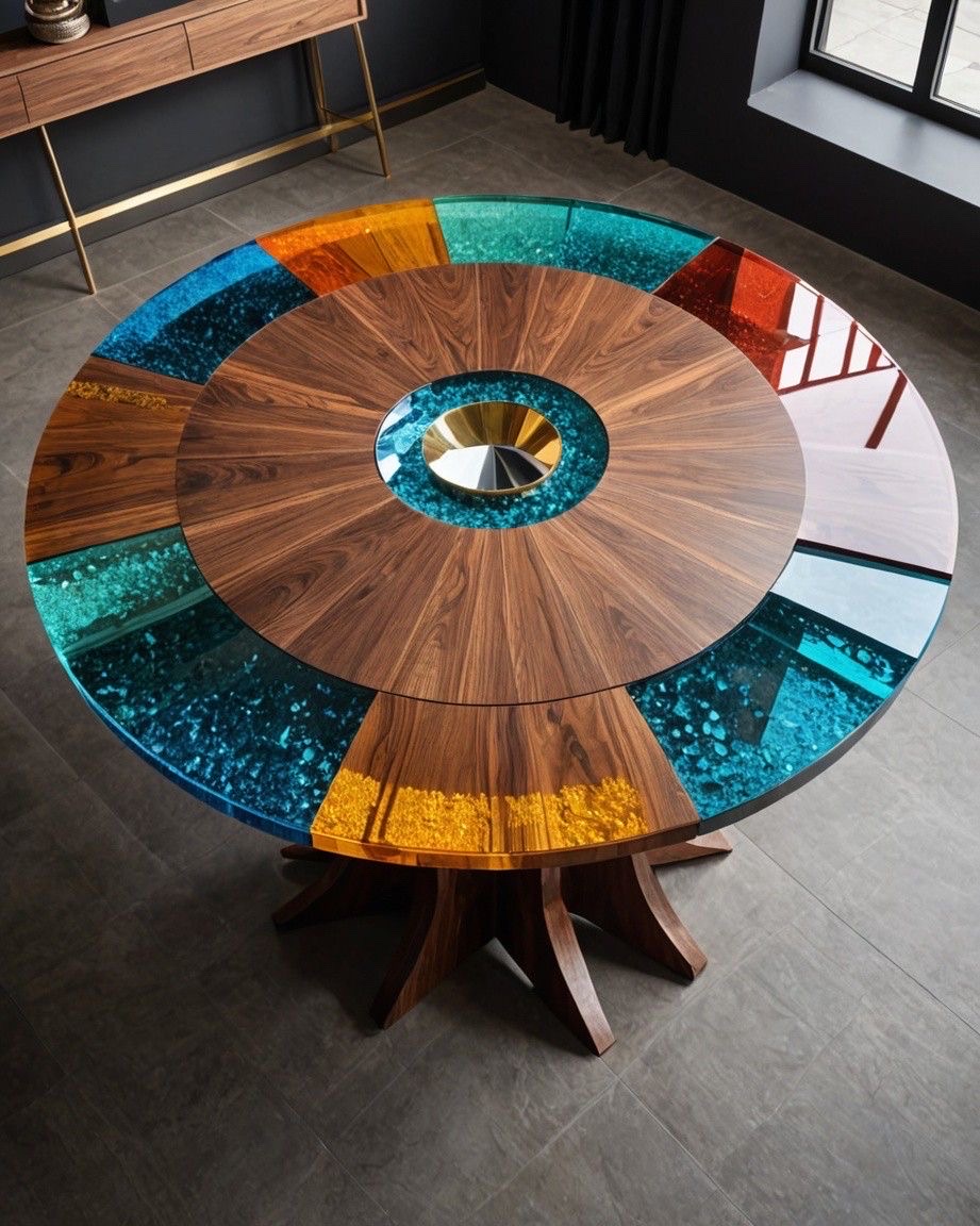 Table en bois et Epoxy