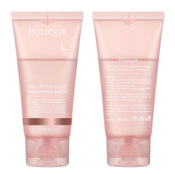 Masque d'emballage nocturne de collagène pour peau grasse-Blanc-75ML - 2