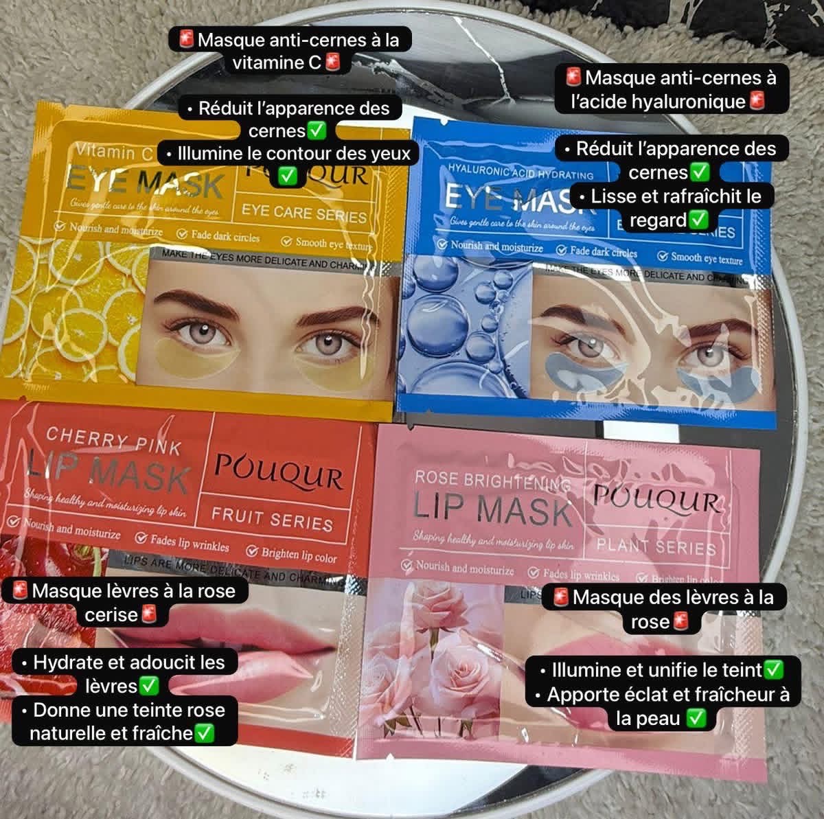 Masques de visage, a lèvre et anticerne - 9