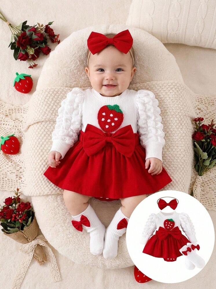 Ensemble robe+chaussettes pour bébé fille