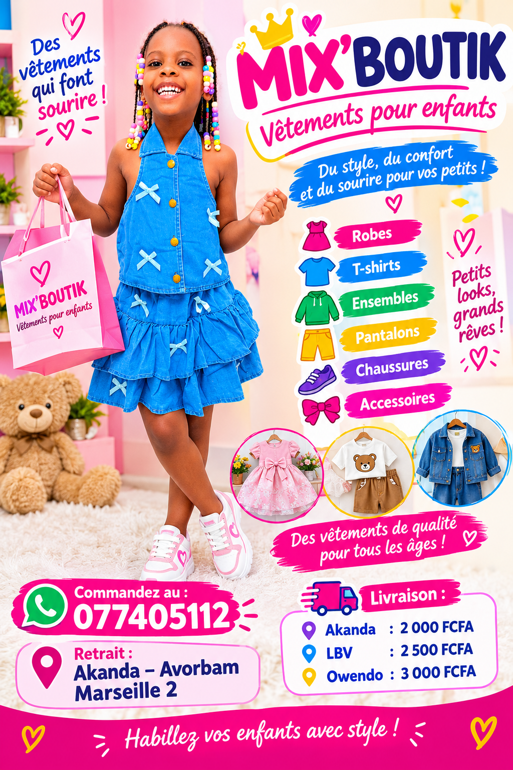 Ensemble en denim pour petite fille