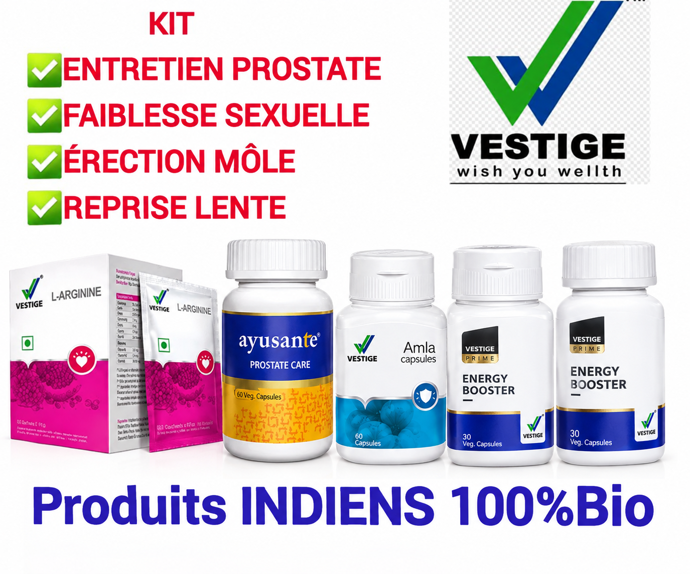 Kit faiblesse sexuelle, érection molle et autres