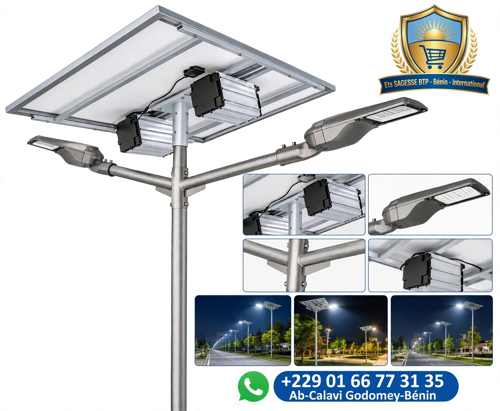 PANNEAUX SOLAIRES DOMESTIQUE ET LAMPADAIRE SOLAIRE