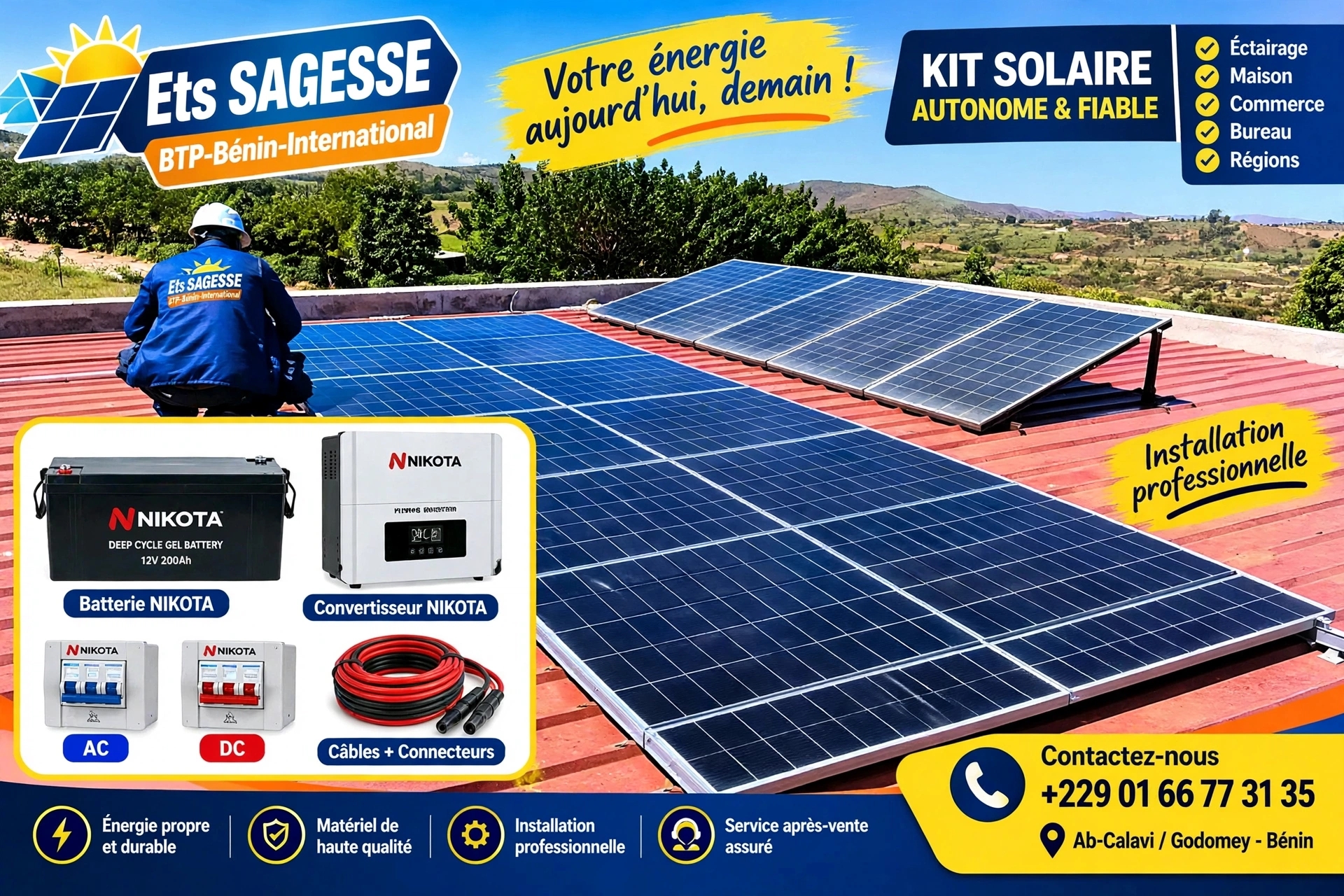 PANNEAUX SOLAIRES DOMESTIQUE ET LAMPADAIRE SOLAIRE - 8