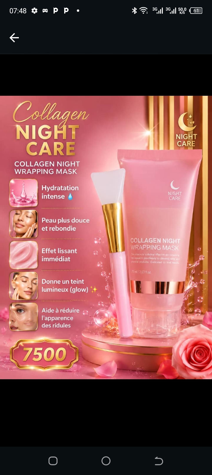 Masque au collagen