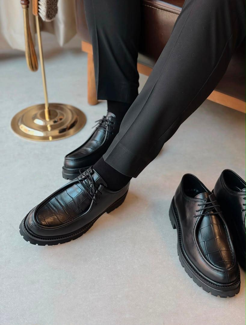 chaussures de ville basses pour hommes, en cuir - 4