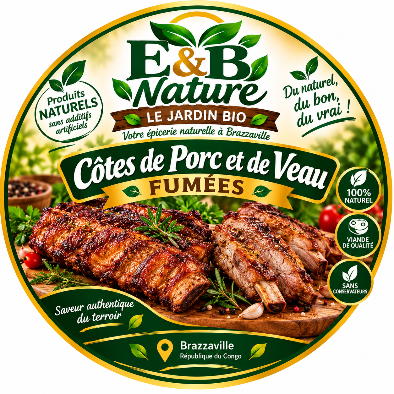 Côtes de porc et de boeuf fumées