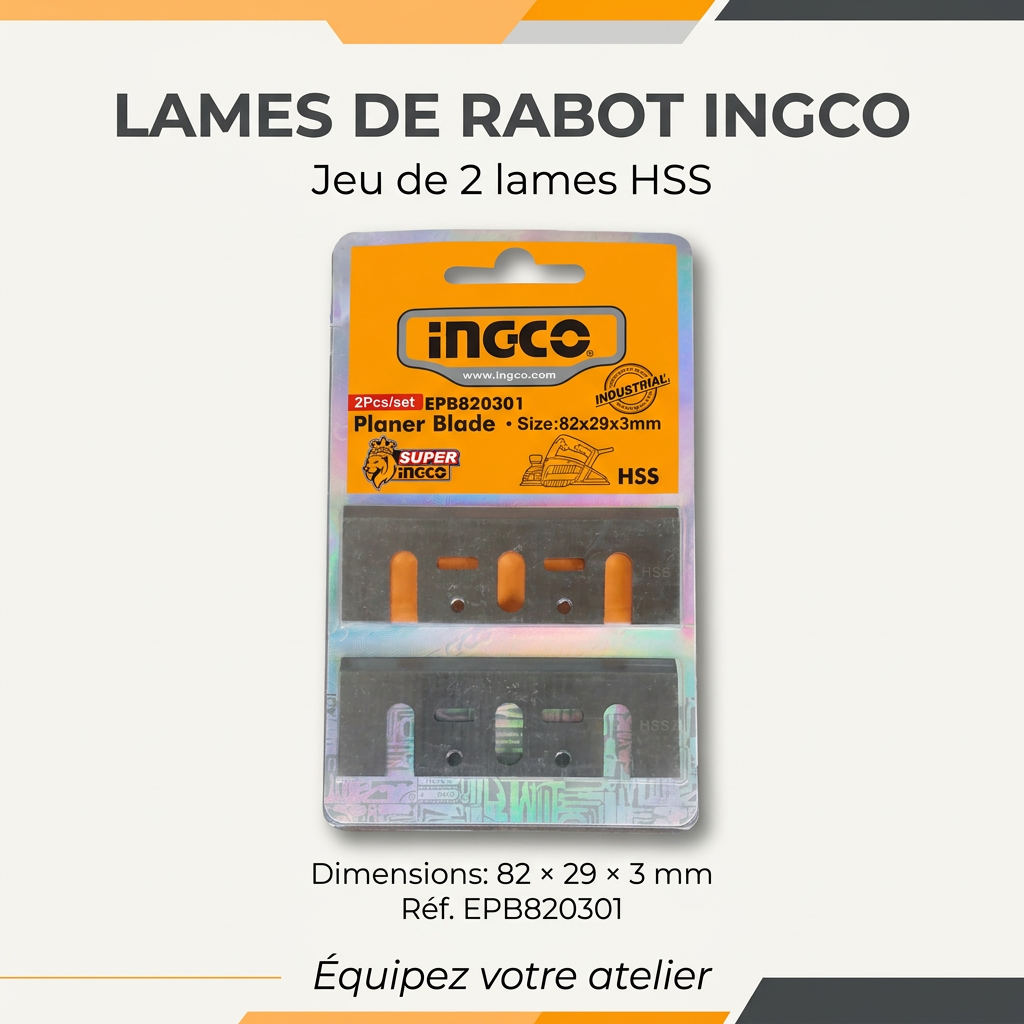 Ingco Lame de rabotage professionnel 2 pièces - 3