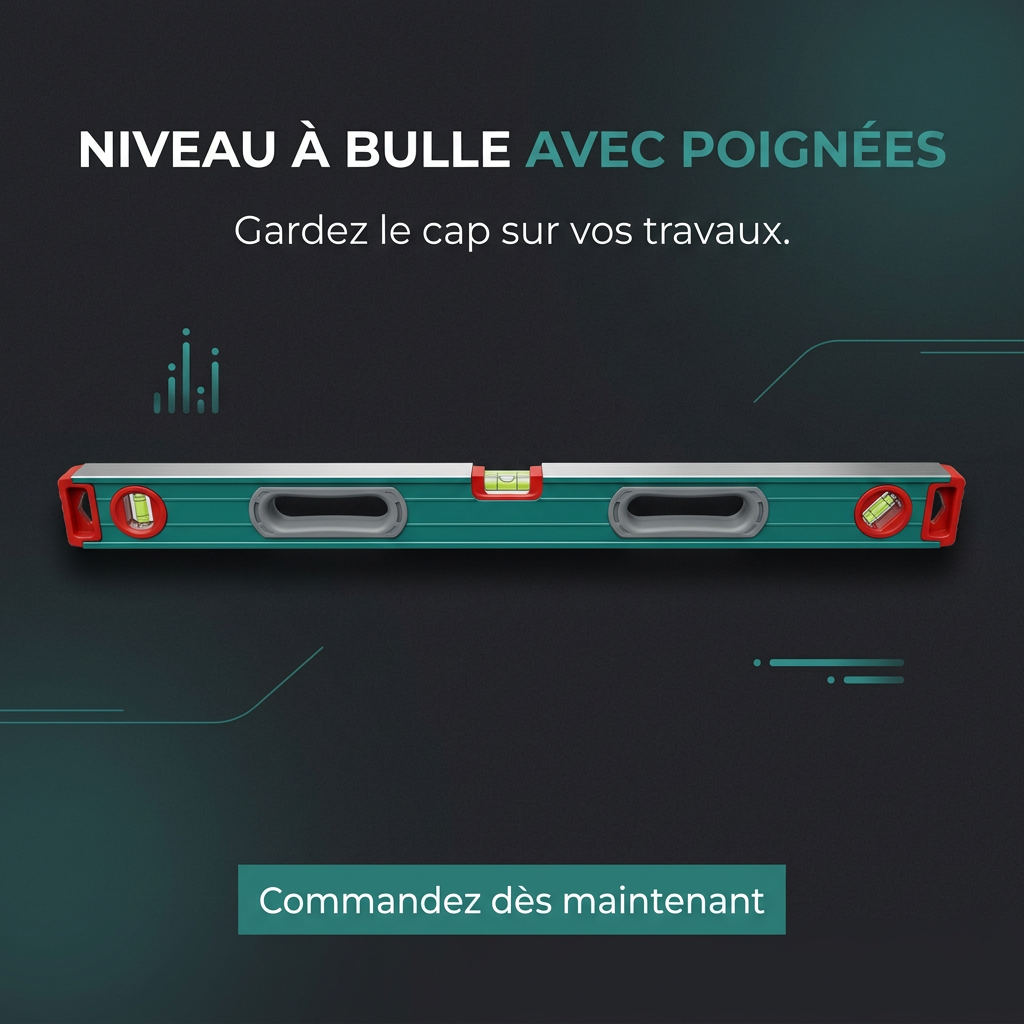 Nom de l’article : Niveau à bulle de 80 mPrix : 8 000 FCFADescription :Niveau à bulle de marque Total, idéal pour les travaux de construction, de maçonnerie et de bricolage. Permet de vérifier l’alignement et la mise à niveau des surfaces. Un outil pratique pour les professionnels et les particuliers.État : Neuf, si le produit est neuf. - 2