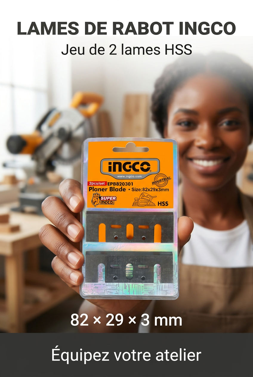 Ingco Lame de rabotage professionnel 2 pièces - 2