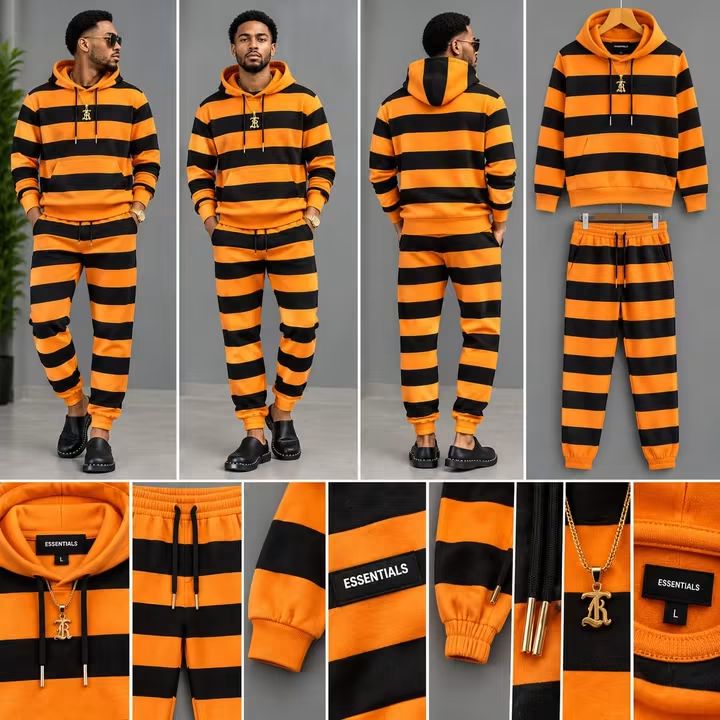 ENSEMBLE STREETWEAR HOMME – ORANGE & NOIR