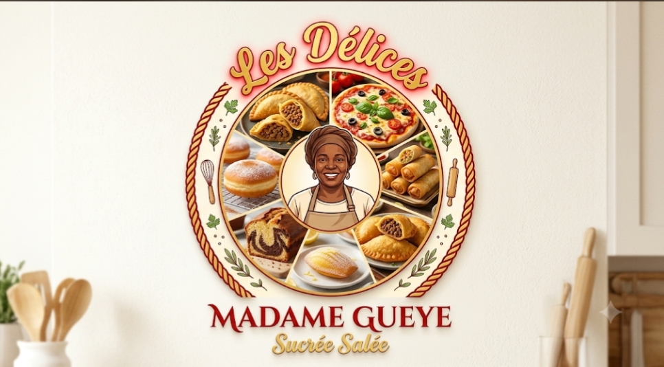 Logo de Les Délices De Madame Gueye🍕🎂🍰🍪🍩🥞🍔🥨🥐🎂🥮🌯🌯🌮🍕🍕