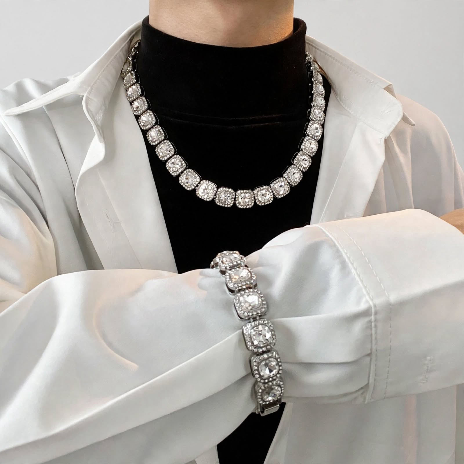 Collier avec bracelet en diamant ICED