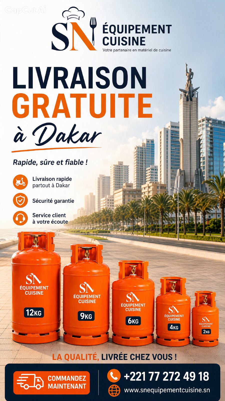 Bouteille de gaz modèle antar gaz catégorie 12kg 9kg 6kg 4kg
