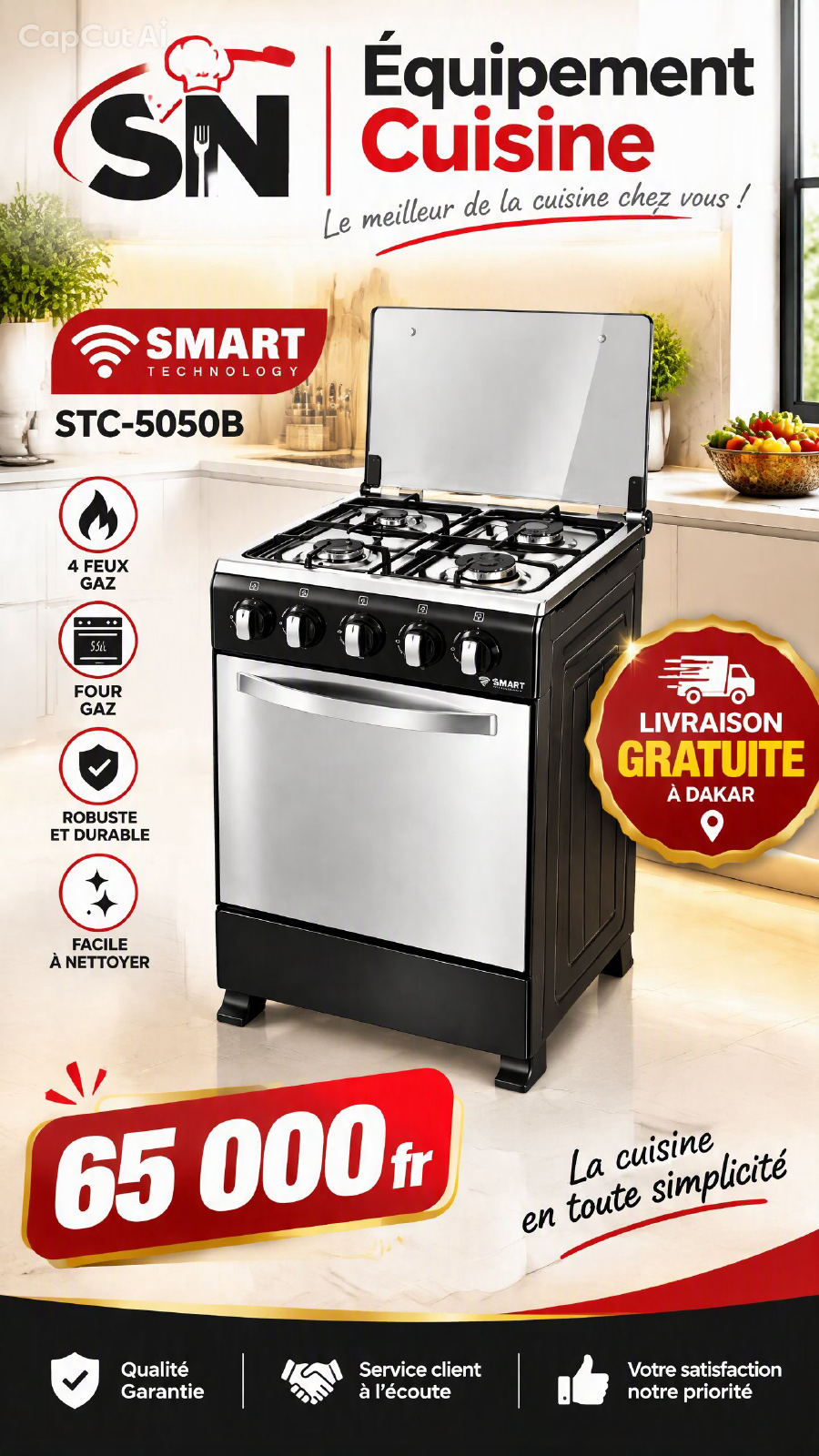 cuisinier a 4 feux smart tech