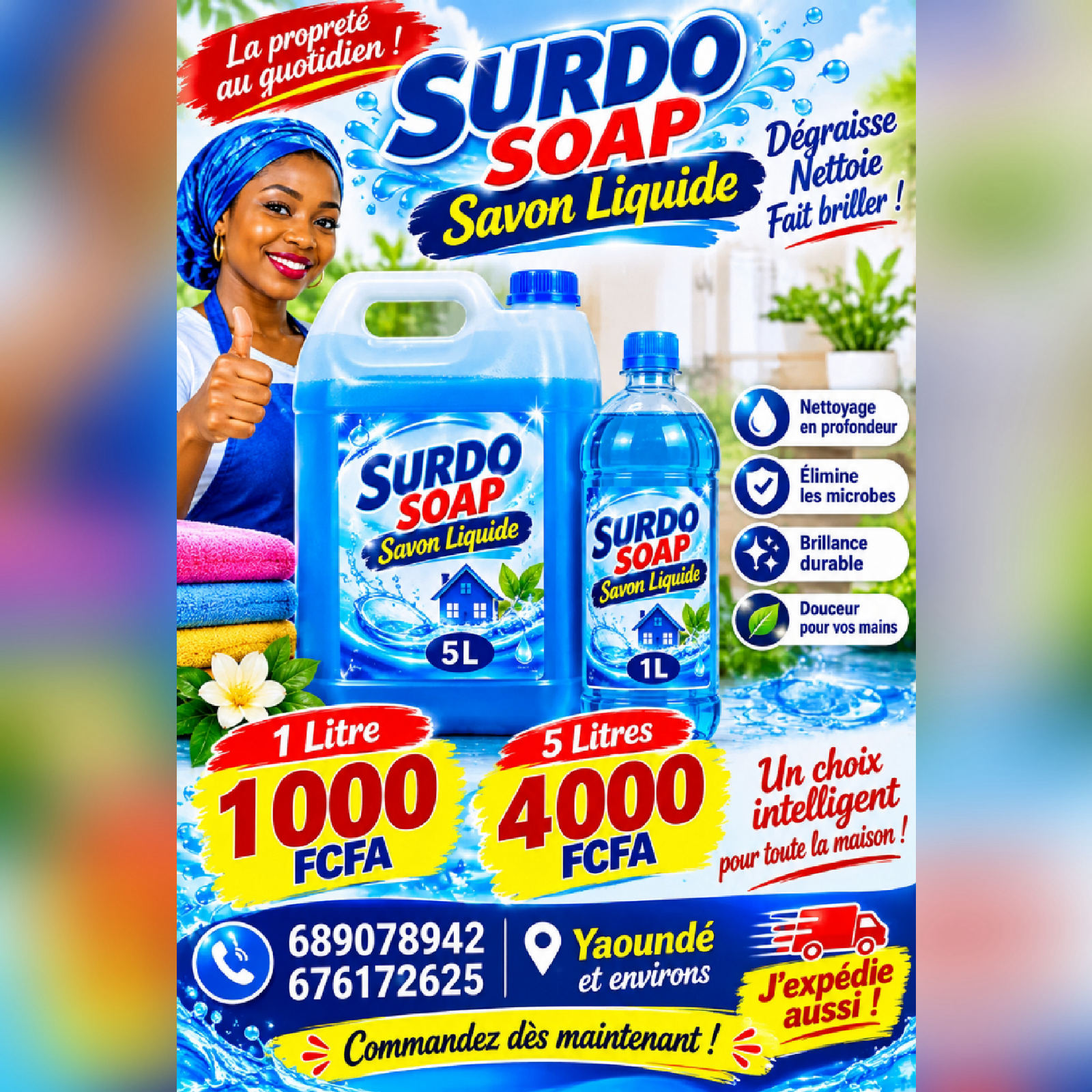 Savon liquide 5L et 1L